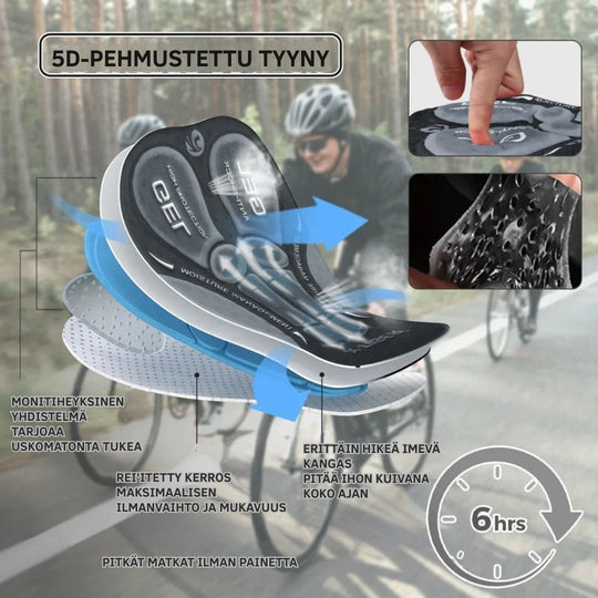 Miesten Pyöräilyshortsit Hengittävä Verkkomateriaali 5D Gel Pehmuste