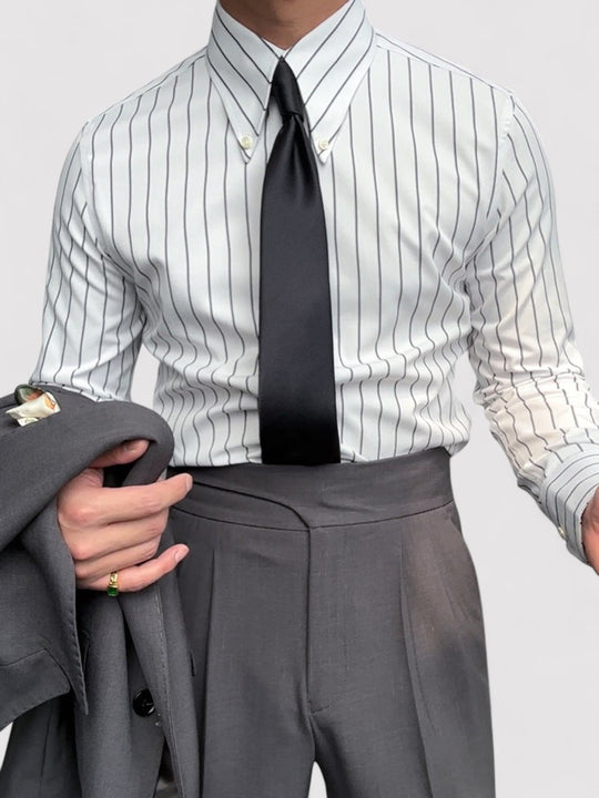 Miesten Raidallinen Paita Ohut Istuvuus 6