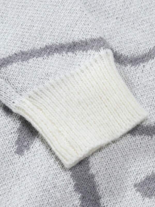 Miesten Rento Neulepaita Graafisella Printillä Crew Neck 5