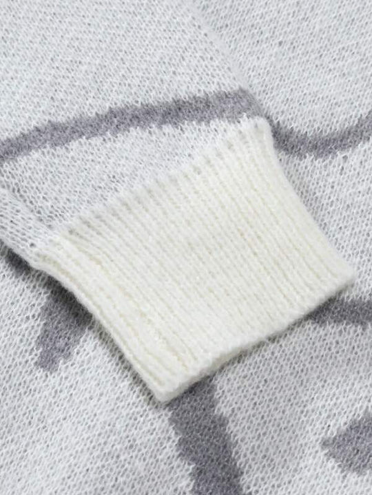 Miesten Rento Neulepaita Graafisella Printillä Crew Neck 5