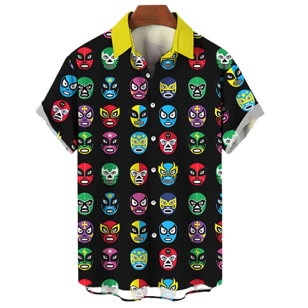 Miesten Rentouttava T-paita Luchador-kuvioilla 0