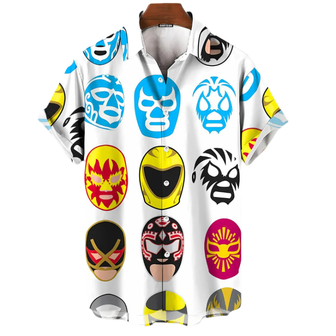 Miesten T-Paita Luchador Printti Hengittävä Kangas 0