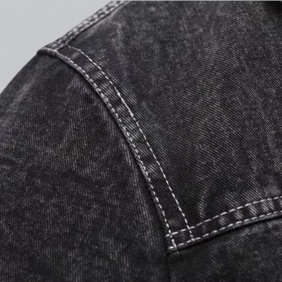 Miesten Takki Denim Fleecevuorattu Talvikäyttöön 3