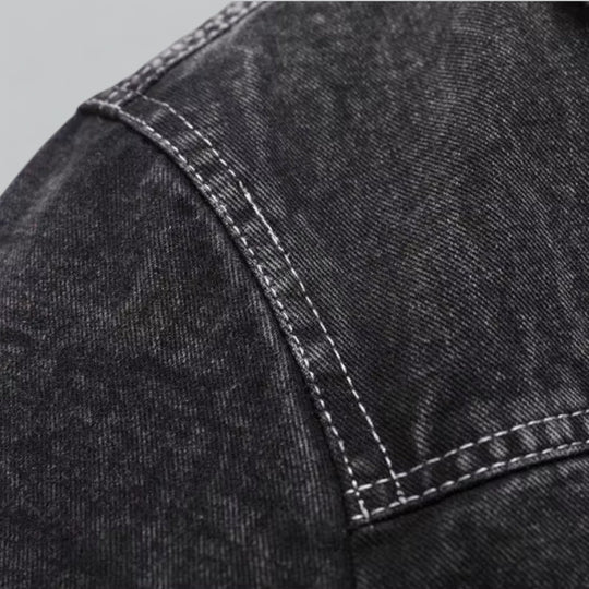 Miesten Takki Denim Fleecevuorattu Talvikäyttöön 3