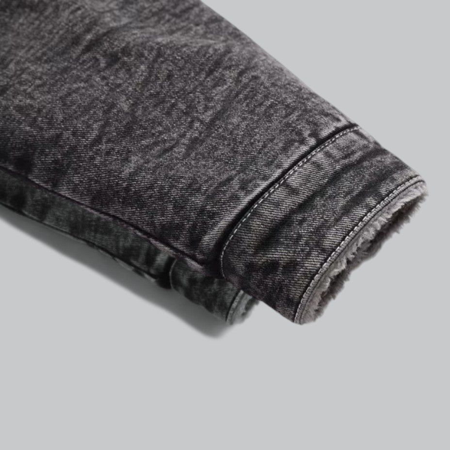 Miesten Takki Denim Fleecevuorattu Talvikäyttöön 4