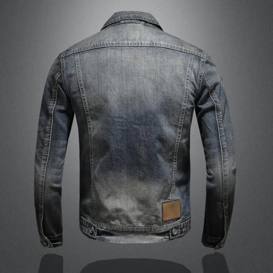 Miesten Takki Denim Napitettava Rintataskuilla 5