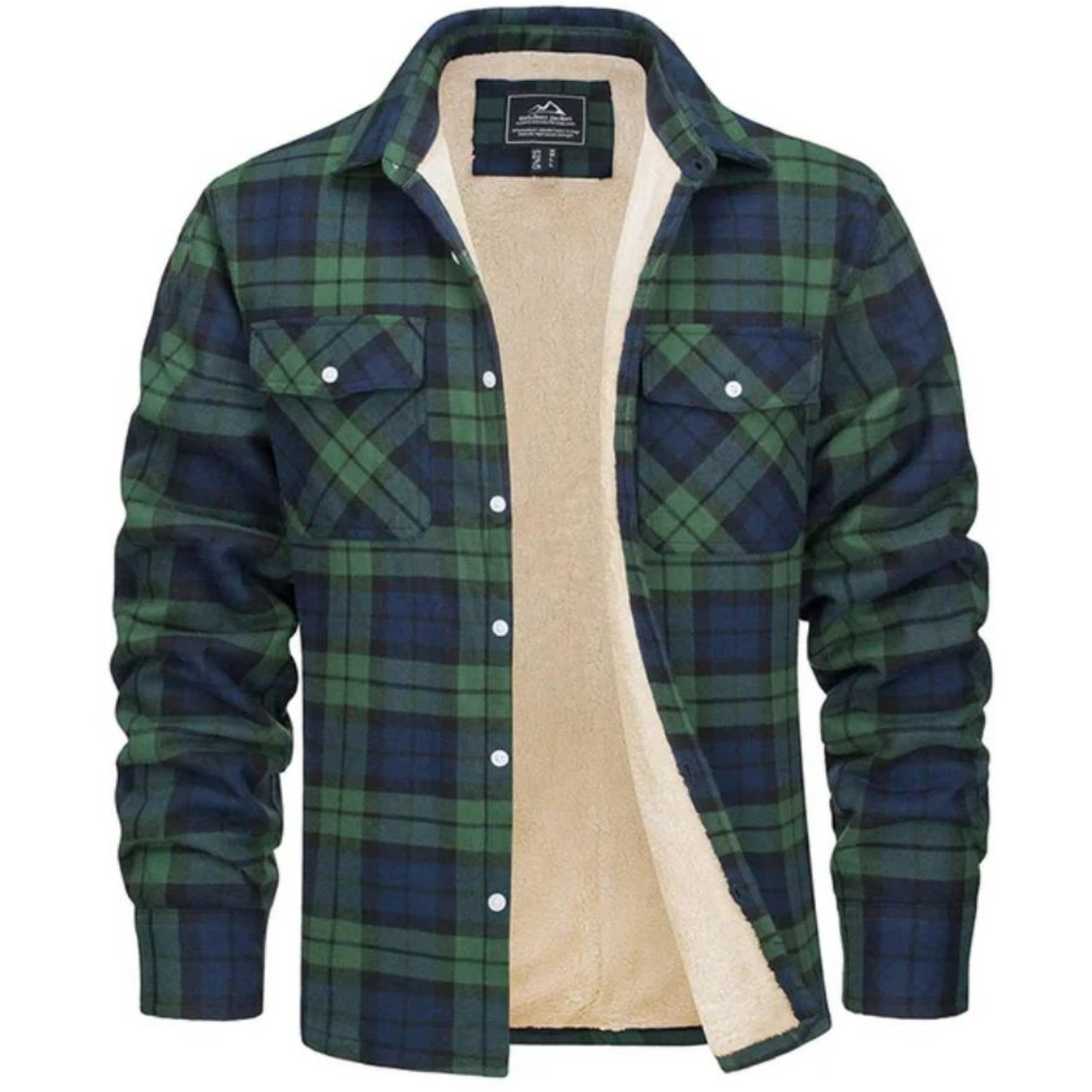 Miesten Takki Fleece-vuorattu Ruudullinen Ulkoilutakki 2