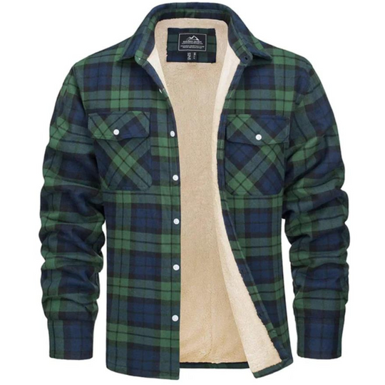 Miesten Takki Fleece-vuorattu Ruudullinen Ulkoilutakki 2