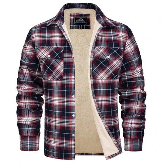 Miesten Takki Fleece-vuorattu Ruudullinen Ulkoilutakki 3