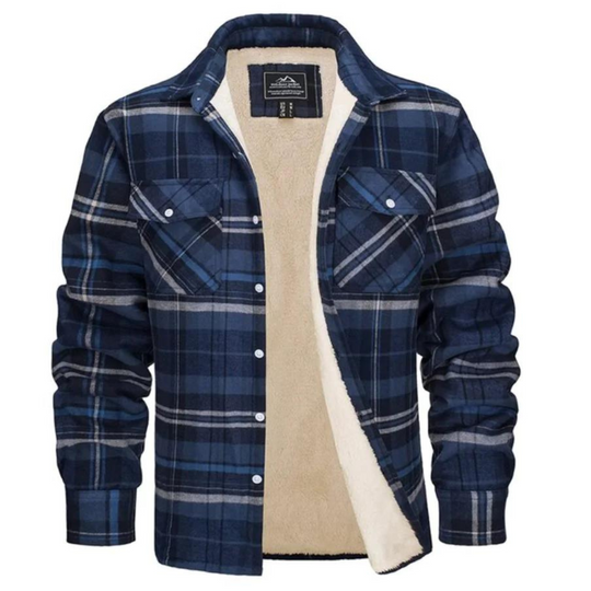 Miesten Takki Fleece-vuorattu Ruudullinen Ulkoilutakki 7