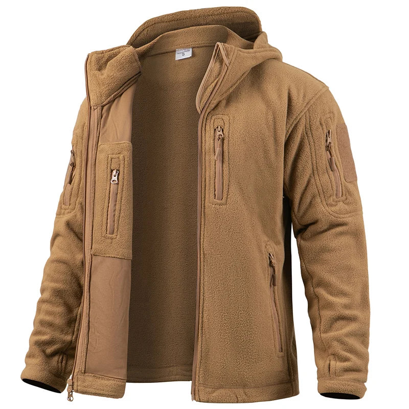 Miesten Takki Fleece Huppari Monilla Taskuilla 0
