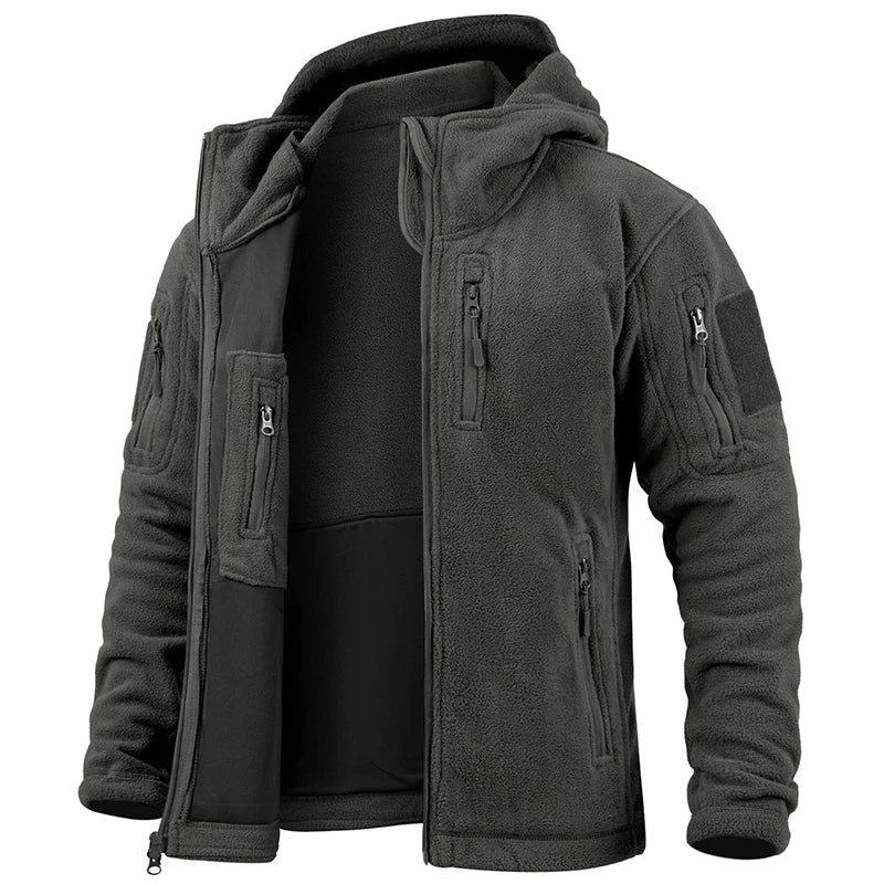 Miesten Takki Fleece Huppari Monilla Taskuilla 2