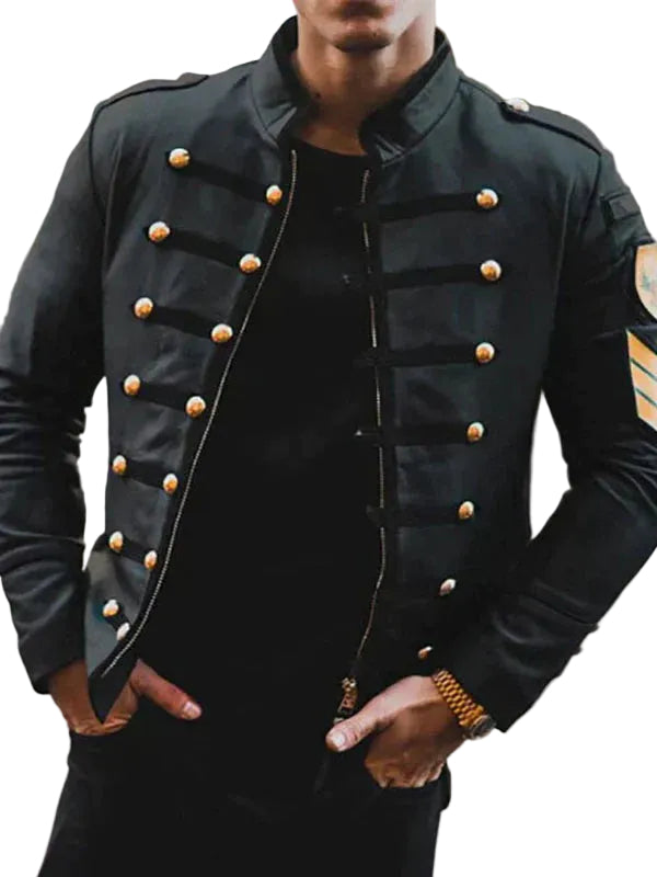 Miesten Takki Pystykauluksella Modernilla Leikkauksella 0