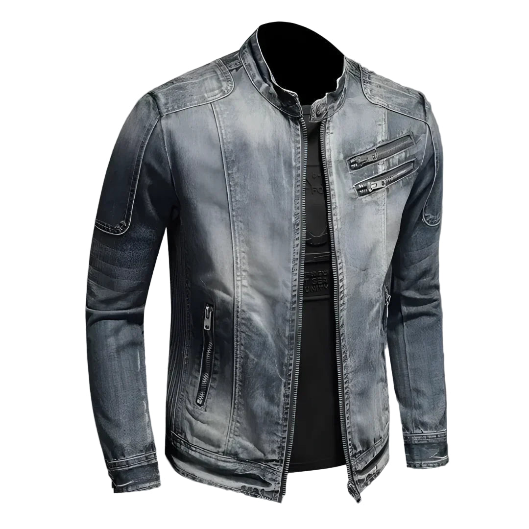 Miesten Talvinen Denim-takki Modernilla Muotoilulla 0