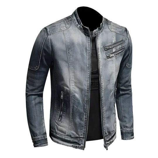 Miesten Talvinen Denim-takki Modernilla Muotoilulla 0