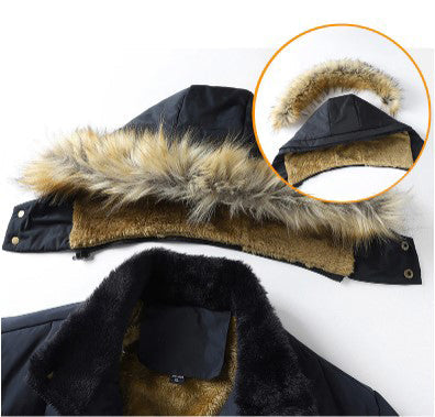 Miesten Talviparka Irrotettavalla Huppulla Moderni Materiaaliseos 7