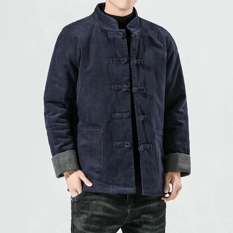 Miesten Talvitakki Corduroy 100% Puuvilla Mukavat Taskut 3