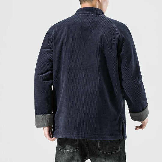 Miesten Talvitakki Corduroy 100% Puuvilla Mukavat Taskut 5