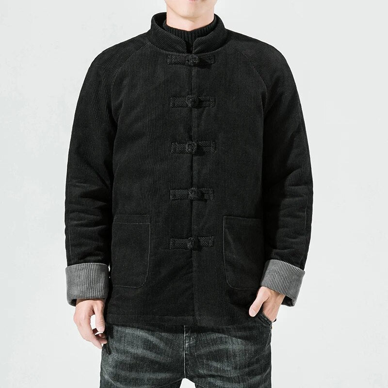 Miesten Talvitakki Corduroy 100% Puuvilla Mukavat Taskut 6