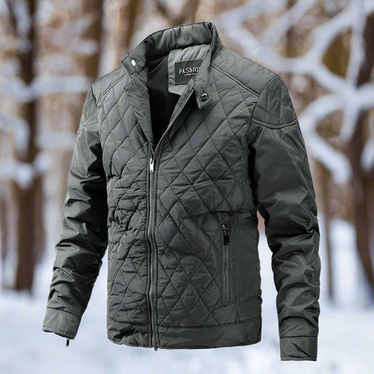 Miesten Talvitakki Vuorattu Slim Fit Korkealla Kauluksella 2