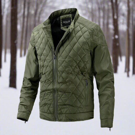 Miesten Talvitakki Vuorattu Slim Fit Korkealla Kauluksella 3