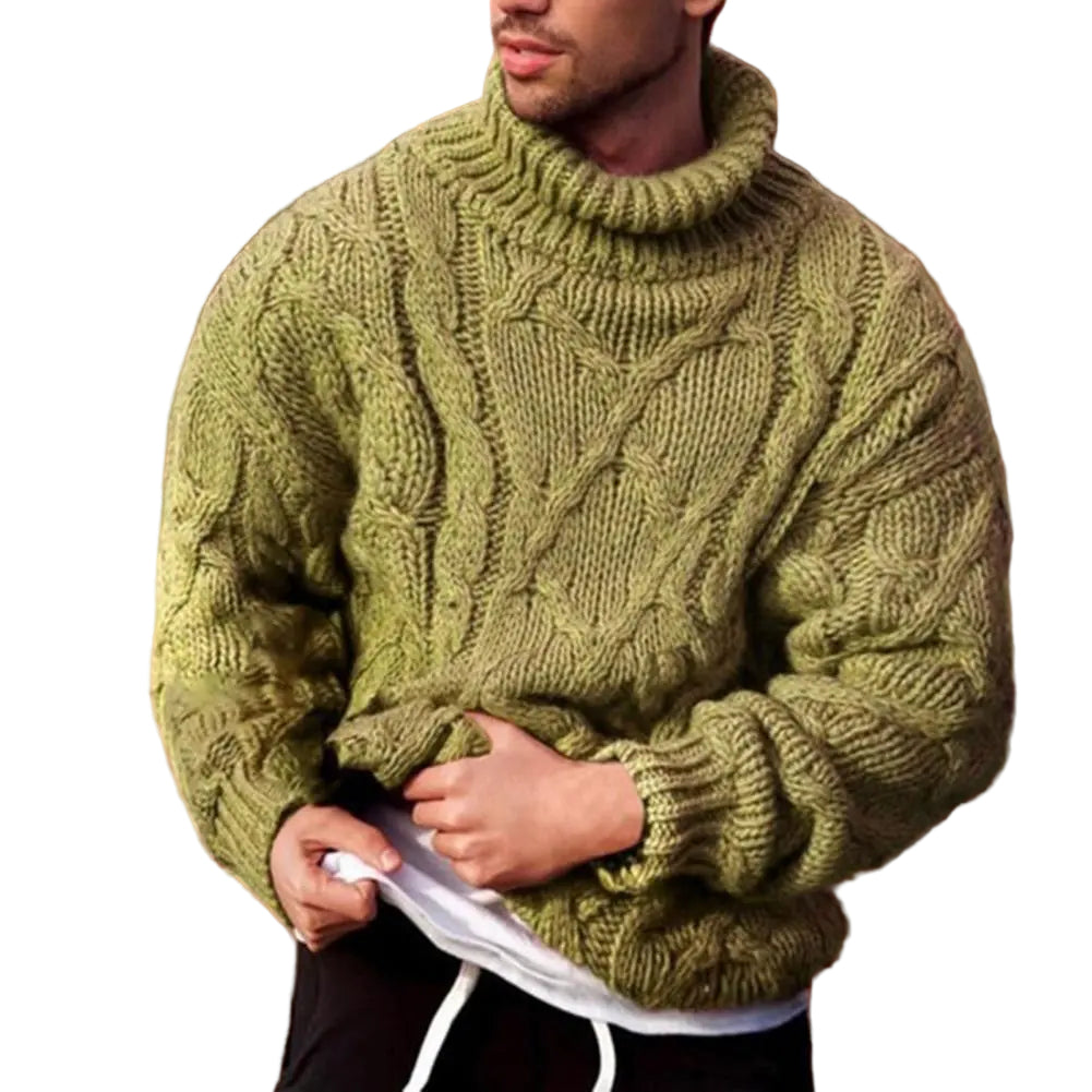 Miesten Turtleneck Neulepaita Kierretty Design 0