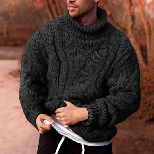 Miesten Turtleneck Neulepaita Kierretty Design 1