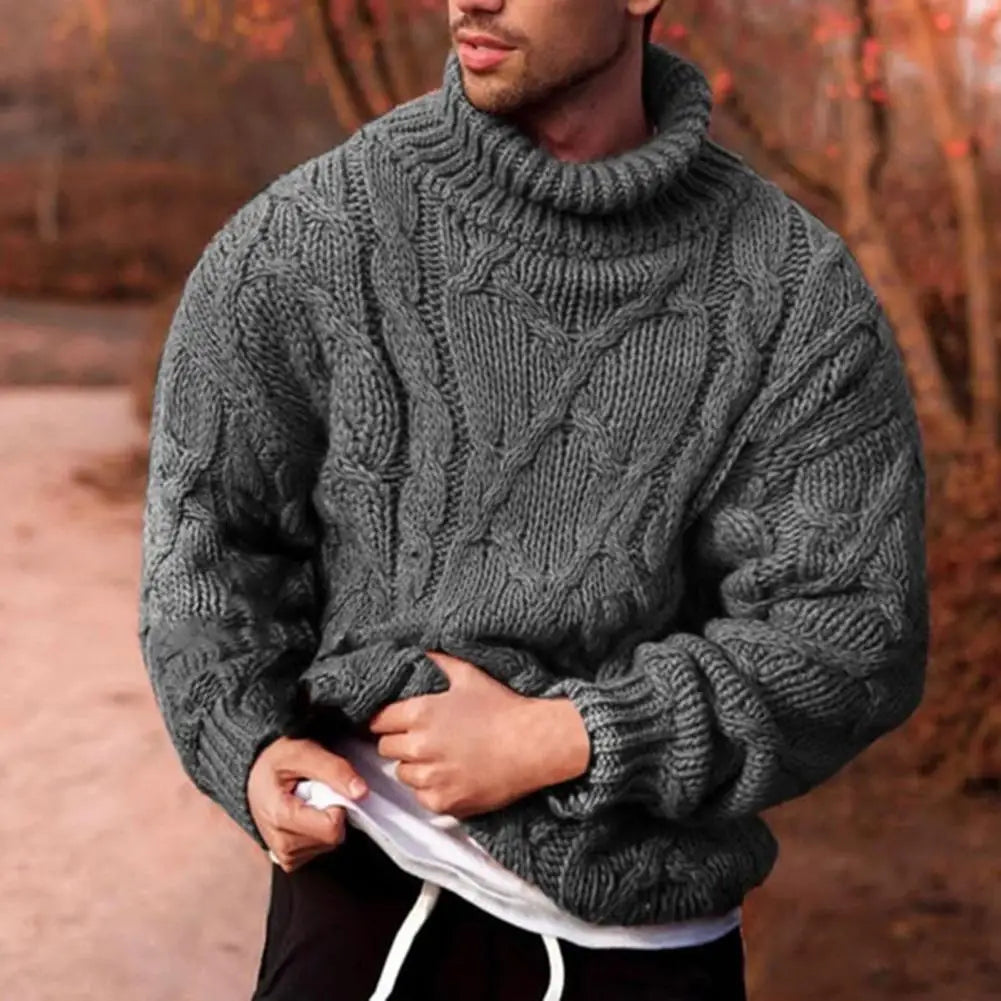 Miesten Turtleneck Neulepaita Kierretty Design 2