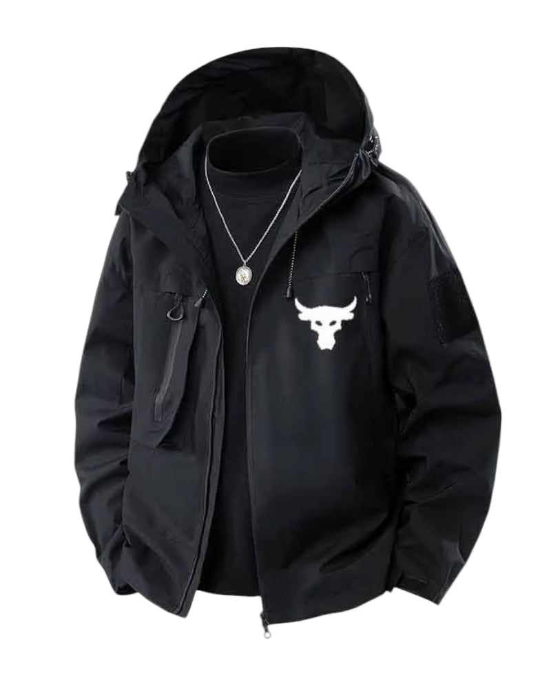 Miesten Ulkoilutakki Huppu Moderni Kevyt Tuulenpitävä 0