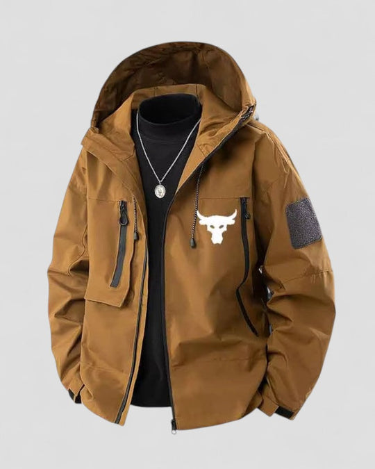 Miesten Ulkoilutakki Huppu Moderni Kevyt Tuulenpitävä 1