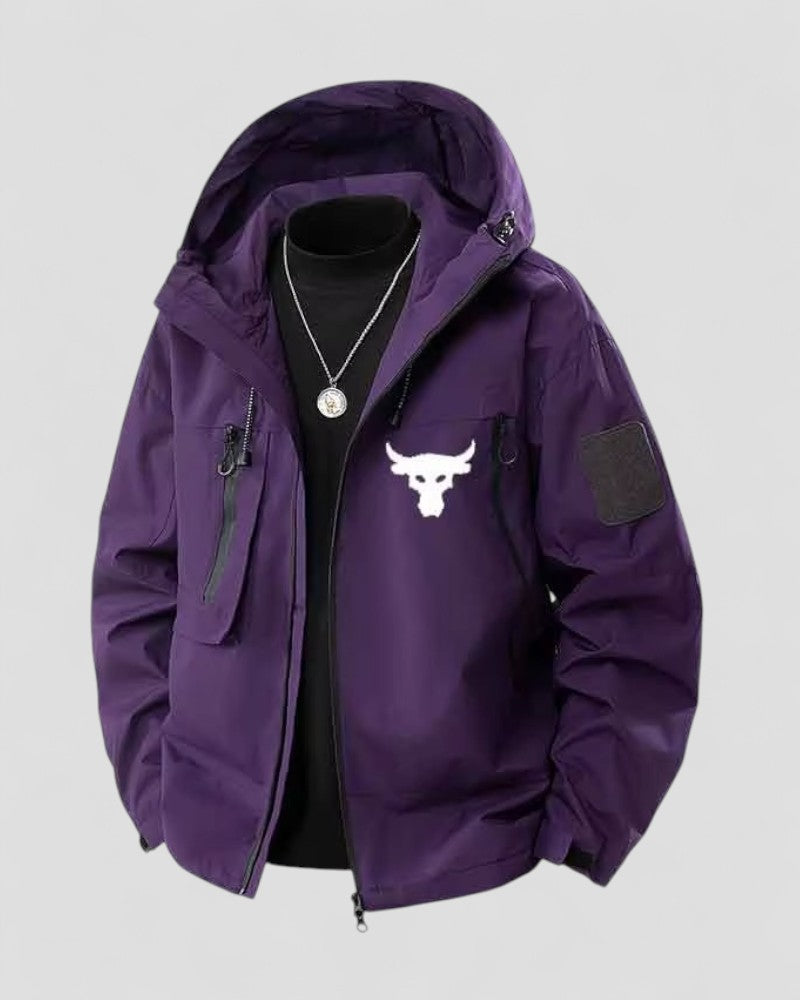 Miesten Ulkoilutakki Huppu Moderni Kevyt Tuulenpitävä 3