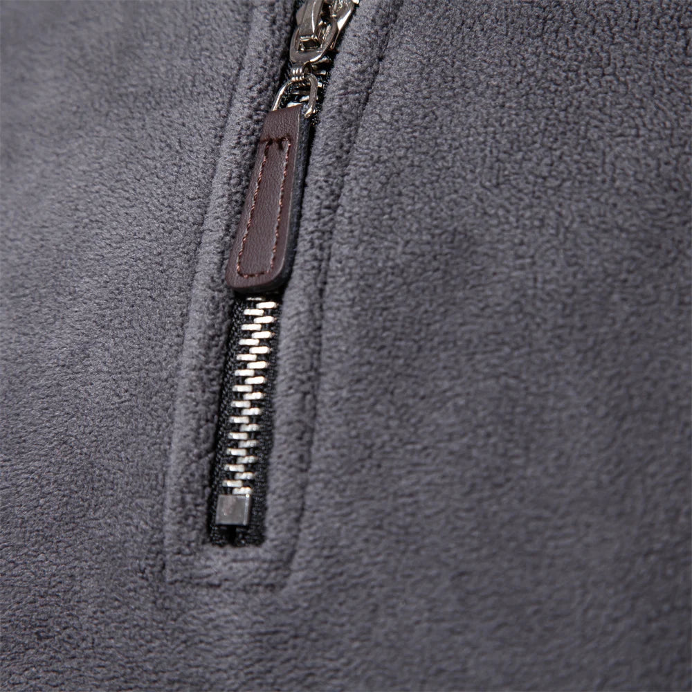 Miesten Ulkoilutakki Paksu Lämmin Fleece Vetoketjukauluksella 3