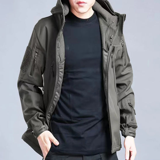 Miesten Ulkoilutakki Softshell Fleece Vedenpitävä Talvivaatteet 3
