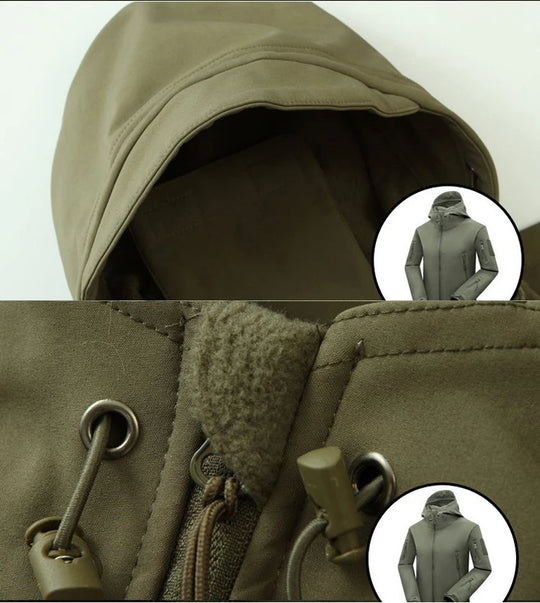 Miesten Ulkoilutakki Softshell Fleece Vedenpitävä Talvivaatteet 5
