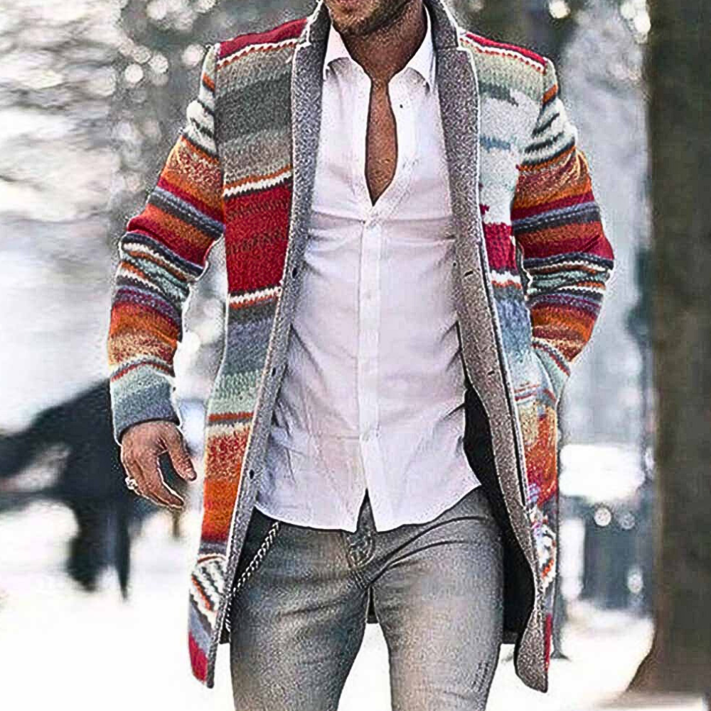 Miesten Värikäs Raitapaita Cardigan Trendikäs 8