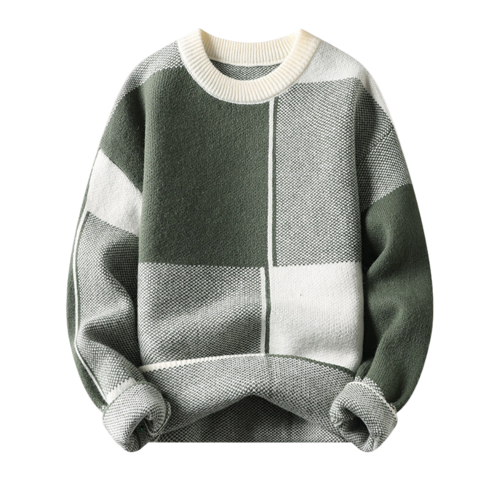 Miesten Varmasweater Trendikkäällä Muotoilulla 0