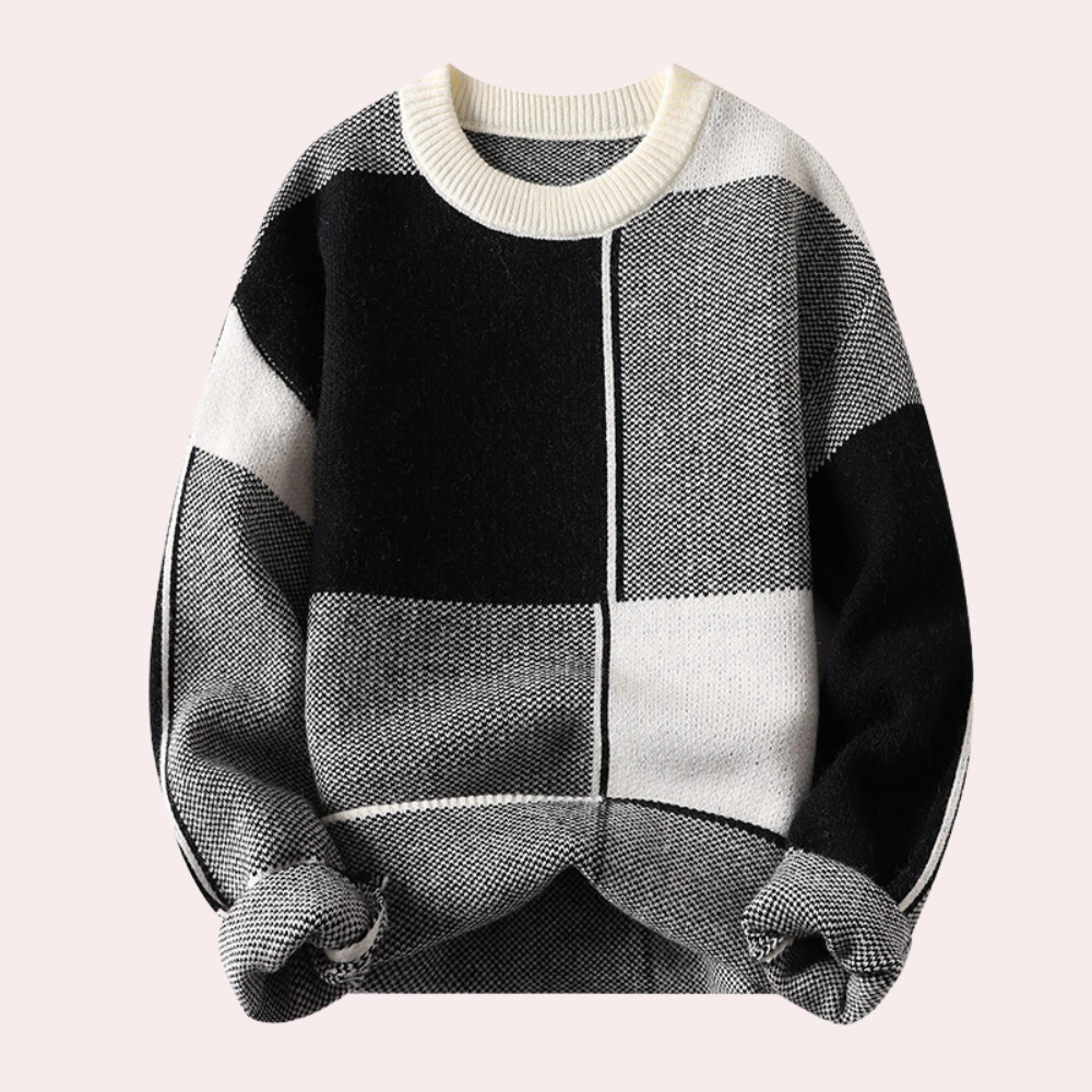 Miesten Varmasweater Trendikkäällä Muotoilulla 3