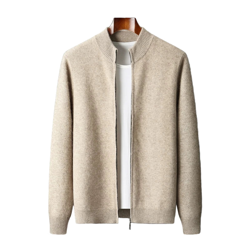 Miesten Villapaita Paksu Vetoketjullinen Merinovilla Mock Collar 0