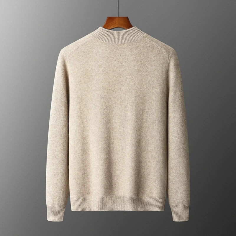 Miesten Villapaita Paksu Vetoketjullinen Merinovilla Mock Collar 1