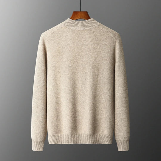 Miesten Villapaita Paksu Vetoketjullinen Merinovilla Mock Collar 1