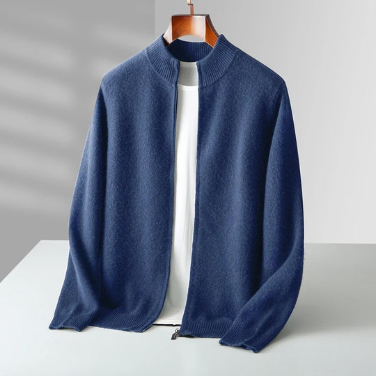 Miesten Villapaita Paksu Vetoketjullinen Merinovilla Mock Collar 2