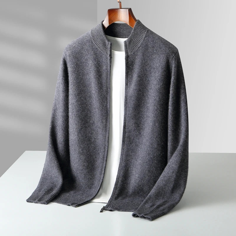 Miesten Villapaita Paksu Vetoketjullinen Merinovilla Mock Collar 3