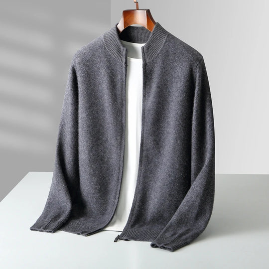Miesten Villapaita Paksu Vetoketjullinen Merinovilla Mock Collar 3