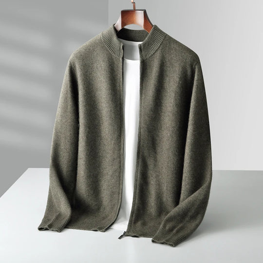 Miesten Villapaita Paksu Vetoketjullinen Merinovilla Mock Collar 4