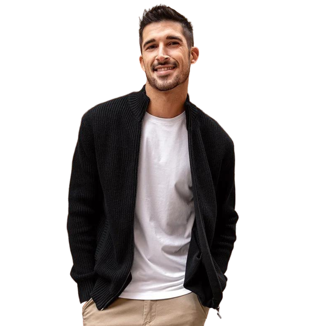 Miesten Zip Neck Paita Uritettua Tekstuuria Moderni Muotoilu 2