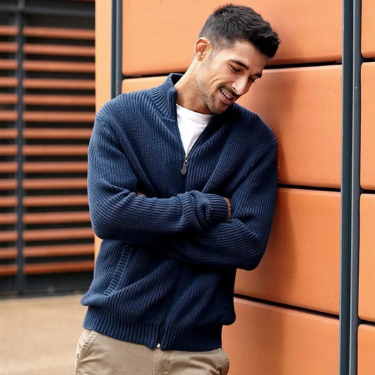 Miesten Zip Neck Paita Uritettua Tekstuuria Moderni Muotoilu 3