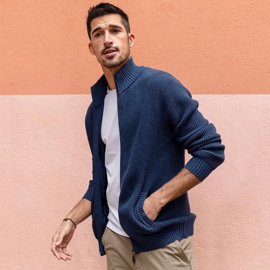 Miesten Zip Neck Paita Uritettua Tekstuuria Moderni Muotoilu 8