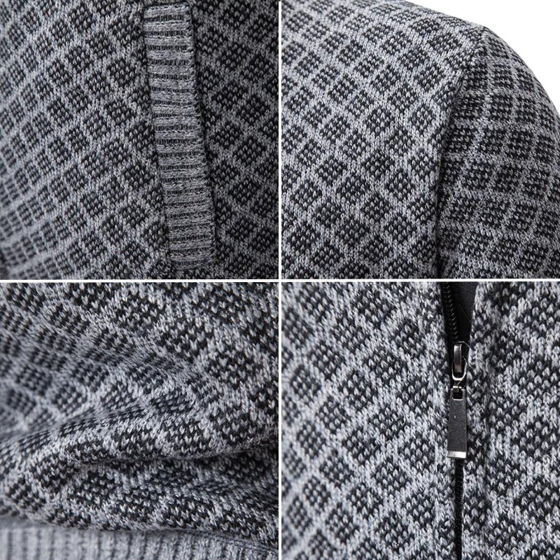Miesten neuletakki jacquard-kankaasta, pehmeää mukavuutta 5