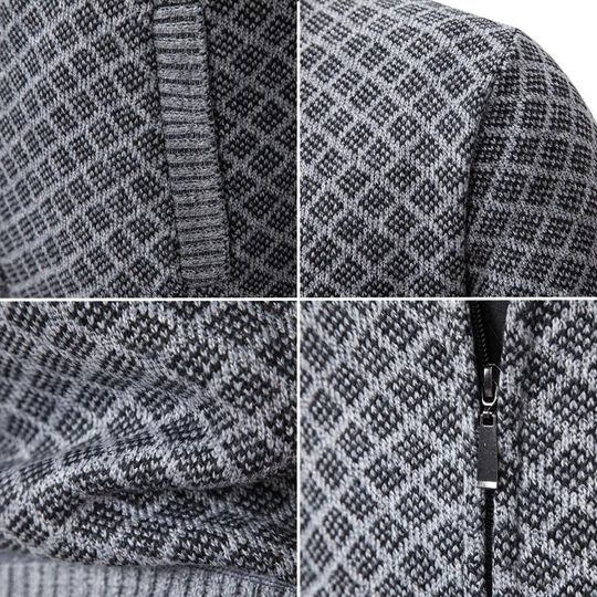 Miesten neuletakki jacquard-kankaasta, pehmeää mukavuutta 5