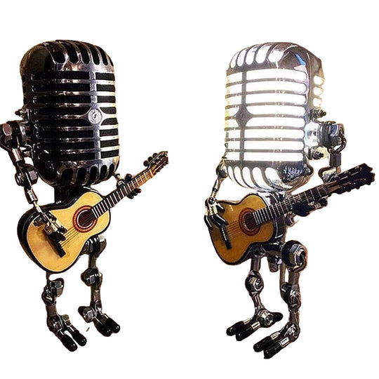 Mikrofoni Pöytälamppu Robottimuotoilu Säädettävällä LED-valolla 0